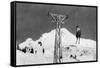 Timberline Lodge Mt. Hood Mile Long Chair Ski Lift Photograph - Mt. Hood, OR-Lantern Press-Framed Stretched Canvas