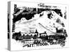 Timberline Lodge - Mt. Hood, Oregon Black and White, c.2008-Lantern Press-Stretched Canvas