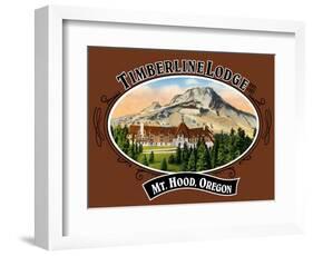 Timberline Lodge - Mt. Hood, Oregon - Oval Spring Design, c.2008-Lantern Press-Framed Art Print