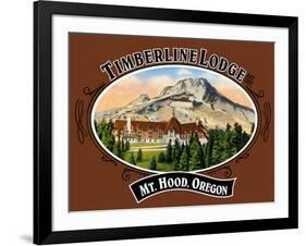 Timberline Lodge - Mt. Hood, Oregon - Oval Spring Design, c.2008-Lantern Press-Framed Art Print