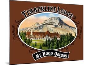 Timberline Lodge - Mt. Hood, Oregon - Oval Spring Design, c.2008-Lantern Press-Mounted Art Print