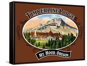 Timberline Lodge - Mt. Hood, Oregon - Oval Spring Design, c.2008-Lantern Press-Framed Stretched Canvas