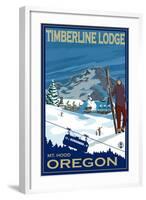 Timberline Lodge, Mt. Hood, Oregon-Lantern Press-Framed Art Print