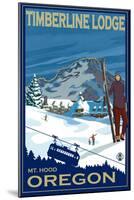 Timberline Lodge, Mt. Hood, Oregon-Lantern Press-Mounted Art Print