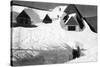 Timberline Lodge Skiing off Roof Mt. Hood Photograph - Mt. Hood, OR-Lantern Press-Stretched Canvas