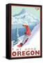 Timberline Lodge - Snowboard Mt. Hood, Oregon, c.2009-Lantern Press-Framed Stretched Canvas