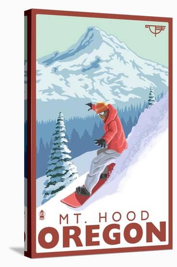 Timberline Lodge - Snowboard Mt. Hood, Oregon, c.2009-Lantern Press-Stretched Canvas