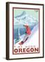 Timberline Lodge - Snowboard Mt. Hood, Oregon, c.2009-Lantern Press-Framed Art Print