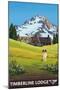 Timberline Lodge - Spring - Mt. Hood, Oregon, c.2009-Lantern Press-Mounted Art Print