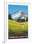 Timberline Lodge - Spring - Mt. Hood, Oregon, c.2009-Lantern Press-Framed Art Print