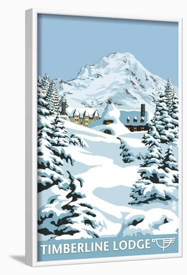 Timberline Lodge - Winter - Mt. Hood, Oregon, c.2009-Lantern Press-Framed Art Print