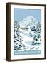 Timberline Lodge - Winter - Mt. Hood, Oregon, c.2009-Lantern Press-Framed Art Print