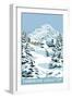 Timberline Lodge - Winter - Mt. Hood, Oregon, c.2009-Lantern Press-Framed Art Print