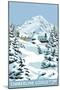 Timberline Lodge - Winter - Mt. Hood, Oregon, c.2009-Lantern Press-Mounted Art Print