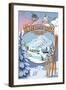 Timberline Lodge - Winter Views - Mt. Hood, Oregon-Lantern Press-Framed Art Print