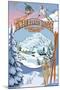 Timberline Lodge - Winter Views - Mt. Hood, Oregon-Lantern Press-Mounted Art Print