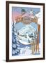 Timberline Lodge - Winter Views - Mt. Hood, Oregon-Lantern Press-Framed Art Print