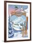 Timberline Lodge - Winter Views - Mt. Hood, Oregon-Lantern Press-Framed Art Print