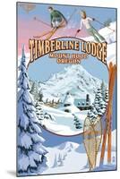 Timberline Lodge - Winter Views - Mt. Hood, Oregon-Lantern Press-Mounted Art Print