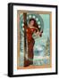 Timberline, West Virginia - Art Nouveau Skier-Lantern Press-Framed Art Print