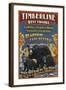 Timberline, West Virginia - Black Bear Vintage Sign-Lantern Press-Framed Art Print