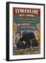 Timberline, West Virginia - Black Bear Vintage Sign-Lantern Press-Framed Art Print