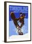 Timberline, West Virginia - Colorblock Snowboarder-Lantern Press-Framed Art Print