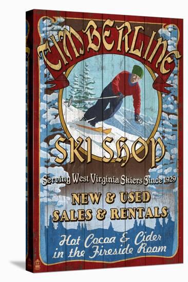 Timberline, West Virginia - Ski Shop-Lantern Press-Stretched Canvas