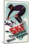 Timberline, West Virginia - Vintage Skier-Lantern Press-Mounted Art Print