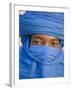 Timbuktu, the Eyes of a Tuareg Man in His Blue Turban at Timbuktu, Mali-Nigel Pavitt-Framed Photographic Print