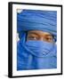 Timbuktu, the Eyes of a Tuareg Man in His Blue Turban at Timbuktu, Mali-Nigel Pavitt-Framed Photographic Print