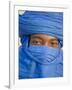 Timbuktu, the Eyes of a Tuareg Man in His Blue Turban at Timbuktu, Mali-Nigel Pavitt-Framed Photographic Print