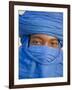 Timbuktu, the Eyes of a Tuareg Man in His Blue Turban at Timbuktu, Mali-Nigel Pavitt-Framed Photographic Print