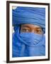 Timbuktu, the Eyes of a Tuareg Man in His Blue Turban at Timbuktu, Mali-Nigel Pavitt-Framed Photographic Print