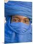 Timbuktu, the Eyes of a Tuareg Man in His Blue Turban at Timbuktu, Mali-Nigel Pavitt-Mounted Photographic Print