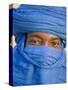 Timbuktu, the Eyes of a Tuareg Man in His Blue Turban at Timbuktu, Mali-Nigel Pavitt-Stretched Canvas