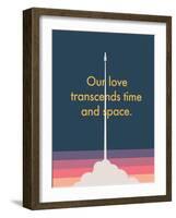 Time And Space Rocket-null-Framed Art Print