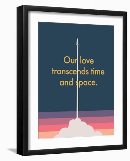 Time And Space Rocket-null-Framed Art Print