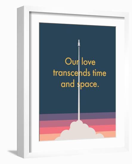 Time And Space Rocket-null-Framed Art Print