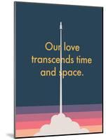 Time And Space Rocket-null-Mounted Art Print