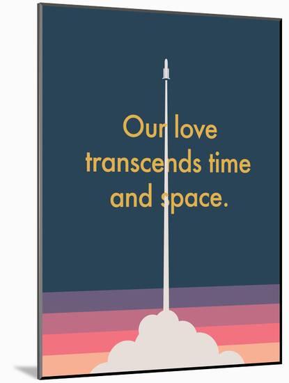 Time And Space Rocket-null-Mounted Art Print