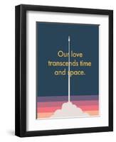 Time And Space Rocket-null-Framed Art Print