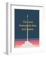 Time And Space Rocket-null-Framed Art Print