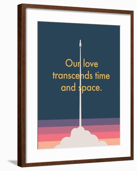 Time And Space Rocket-null-Framed Art Print