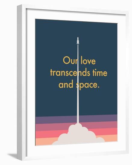 Time And Space Rocket-null-Framed Art Print