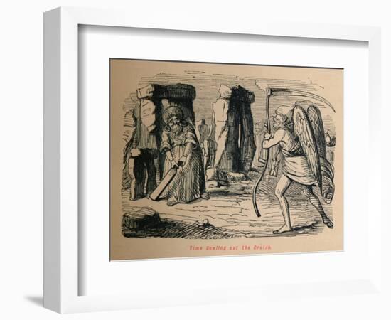 'Time Bowling out the Druids', c1860, (1860)-John Leech-Framed Giclee Print