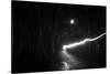 time exposure, beam of light at night, Germany-Benjamin Engler-Stretched Canvas