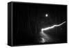 time exposure, beam of light at night, Germany-Benjamin Engler-Framed Stretched Canvas