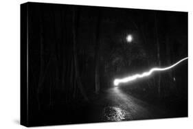time exposure, beam of light at night, Germany-Benjamin Engler-Stretched Canvas