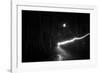 time exposure, beam of light at night, Germany-Benjamin Engler-Framed Photographic Print